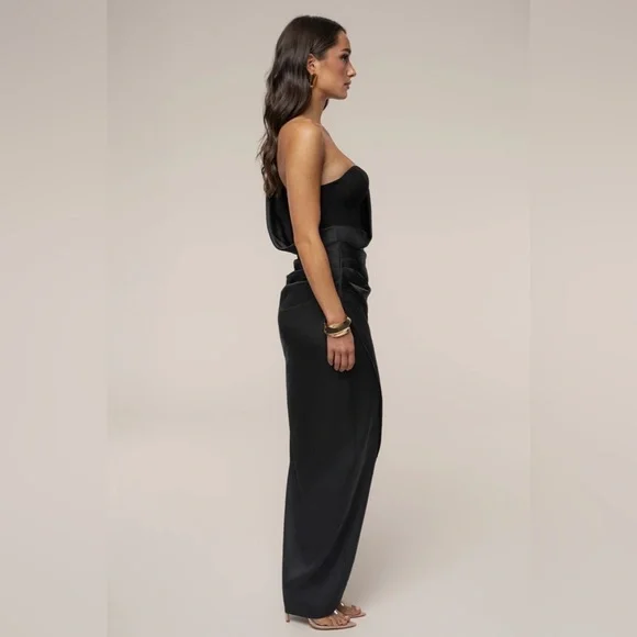 BLACK DRAPED RADIANCE MAXI DRESS Size S - Picture 5 of 8